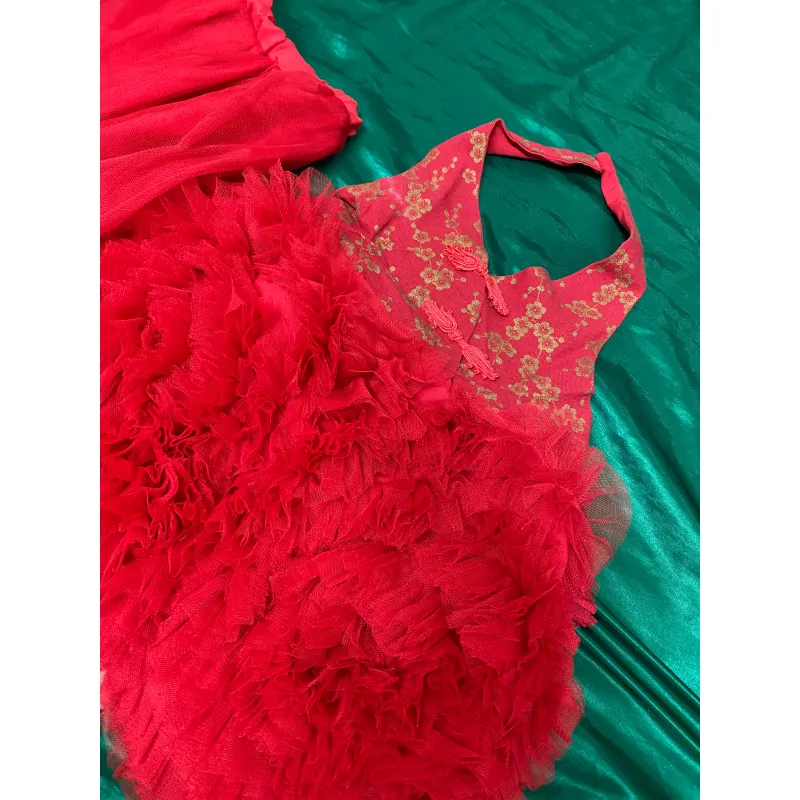 Đầm bé mới mặc 2l được tý ạ ,màu đỏ order về,size 25-31kg 791005