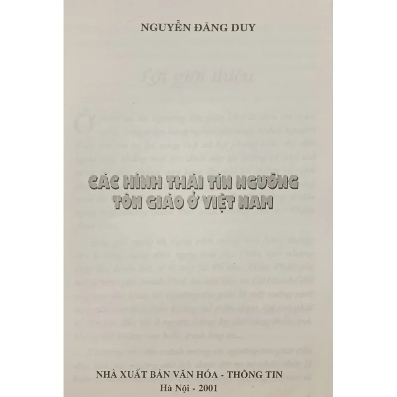 Các hình thái tín ngưỡng tôn giáo ở Việt Nam (Nguyễn Đăng Duy) 790995