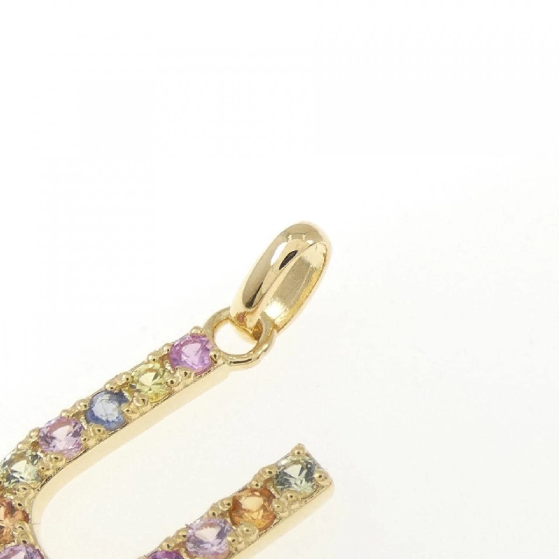 K18YG Chữ cái U Mặt dây chuyền Sapphire 0.20CT - Hàng hiệu Chính hãng 865564