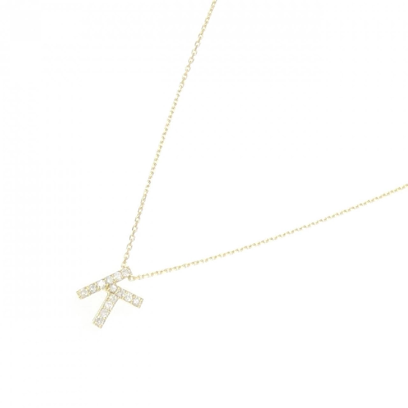 K18YG Chữ cái K Dây chuyền kim cương 0.28CT - Hàng hiệu Chính hãng 859156