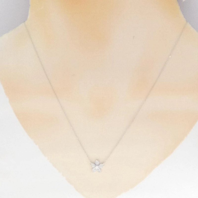 K18WG Hoa Kim Cương Dây Chuyền 0.24CT - Hàng hiệu Chính Hãng 858091