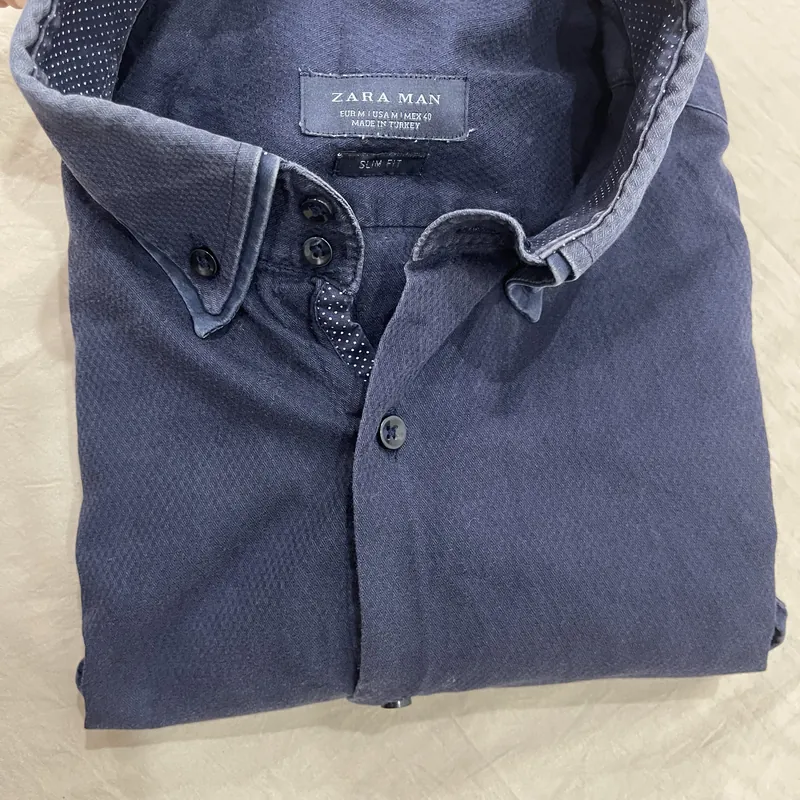 Áo sơ mi zaramen dark blue slim fit size M 729072