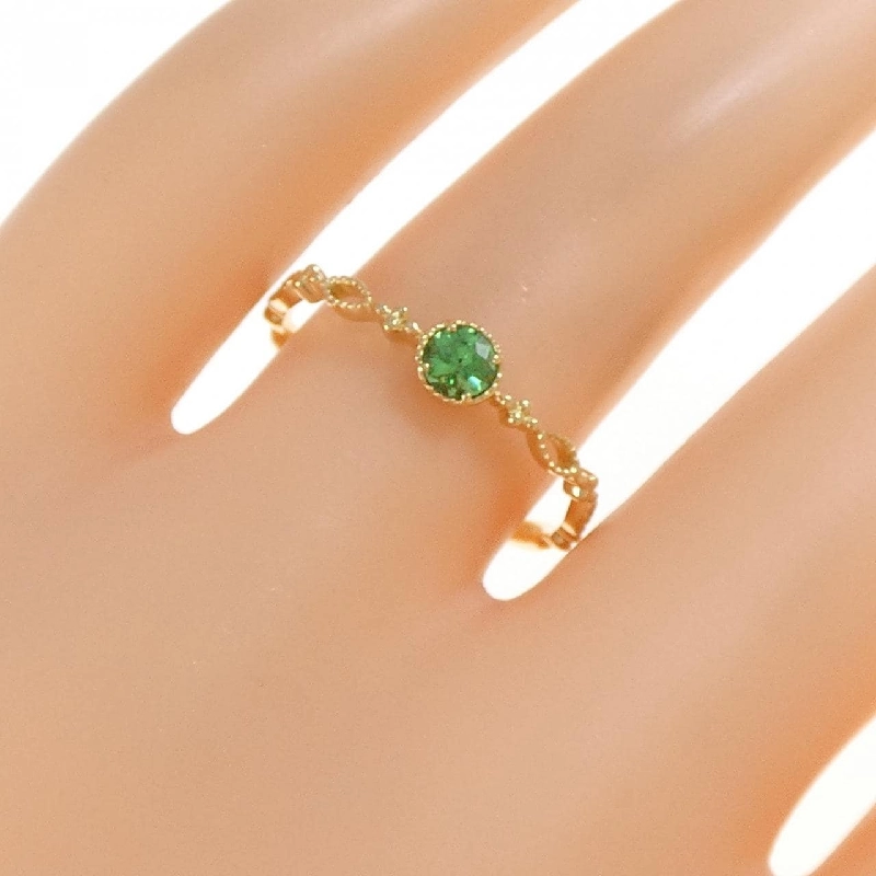 Nhẫn Garnet Xanh K18YG 0.183CT 666501