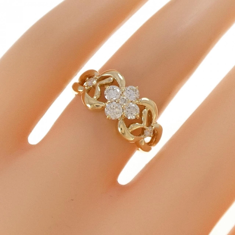 Nhẫn kim cương hoa K18YG 0.50CT 666718