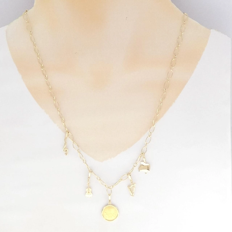 K18YG(枠) Dây chuyền đồng xu - Hàng hiệu Authentic 858618