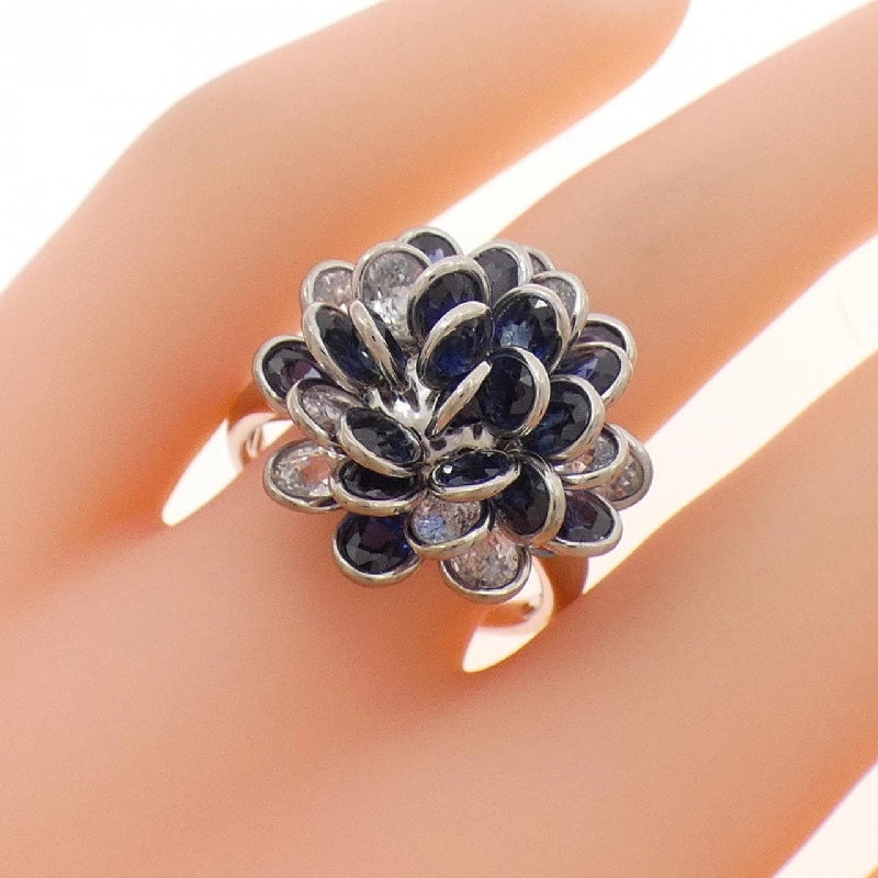 Nhẫn Sapphire Hoa K18WG 4.64CT - Hàng hiệu Chính hãng 850445