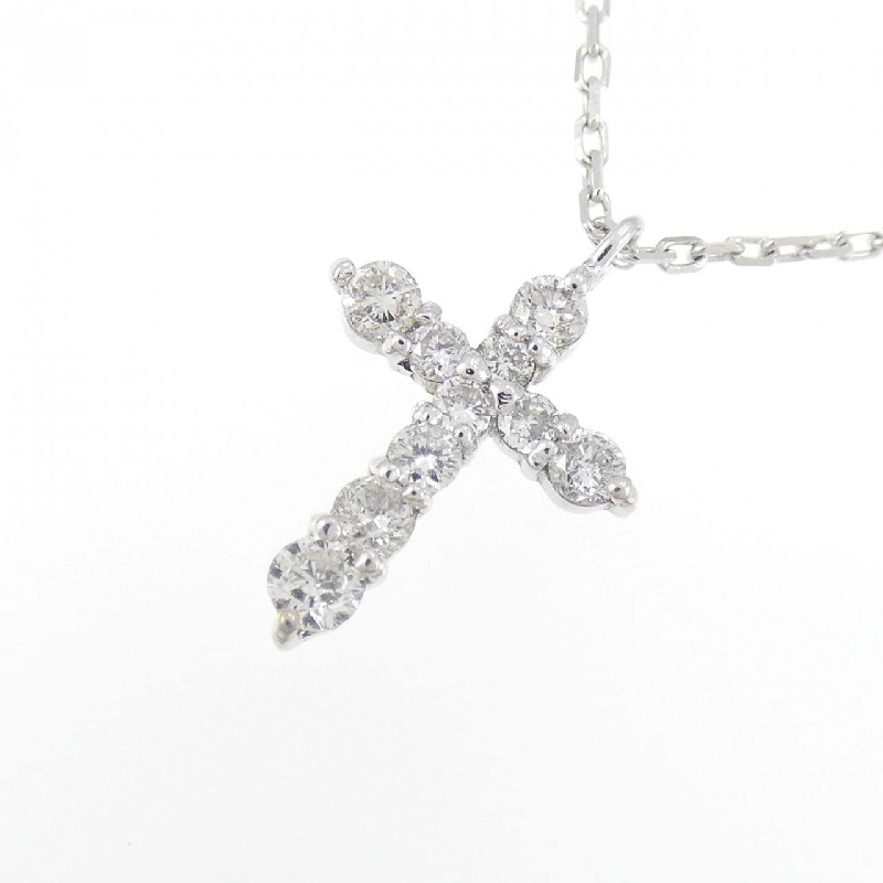 K18WG Dây chuyền kim cương chéo 0.30CT - Hàng hiệu Authentic 863013