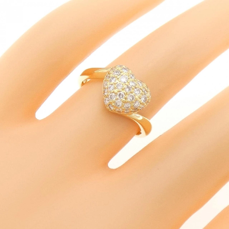 Nhẫn kim cương pavé hình trái tim 750YG 0.49CT 672566