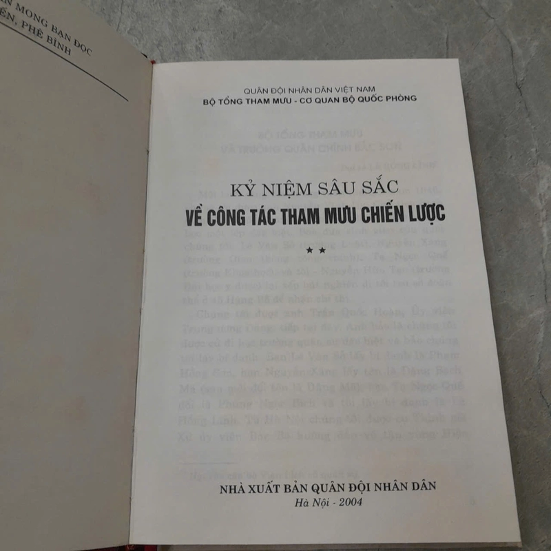 KỶ NIỆM SÂU SẮC VỀ CÔNG TÁC THAM MƯU CHIẾN LƯỢC 538965