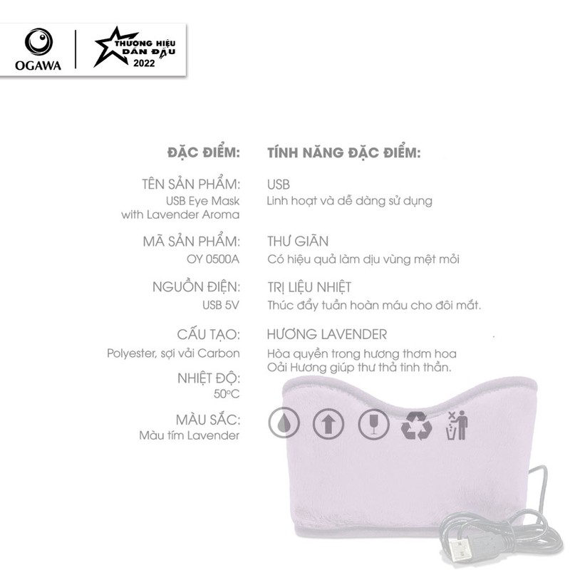 USB Eyemask Lavender Máy massage mắt USB Eye Mask OY 0500A 73624