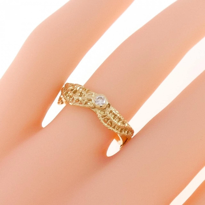 Nhẫn kim cương K18YG 0.08CT 673480