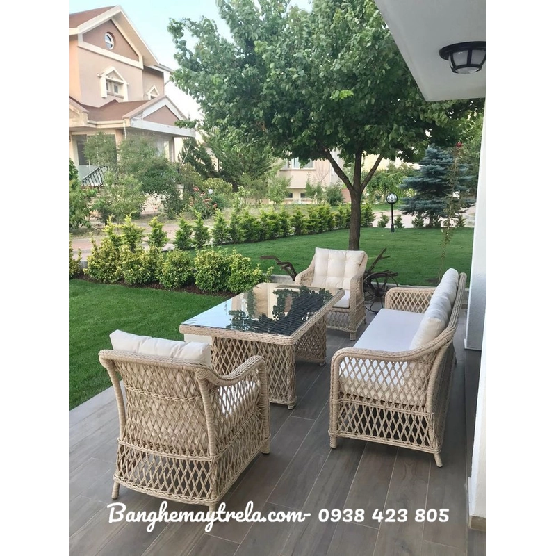 Bàn ghế sofa giả mây 469707