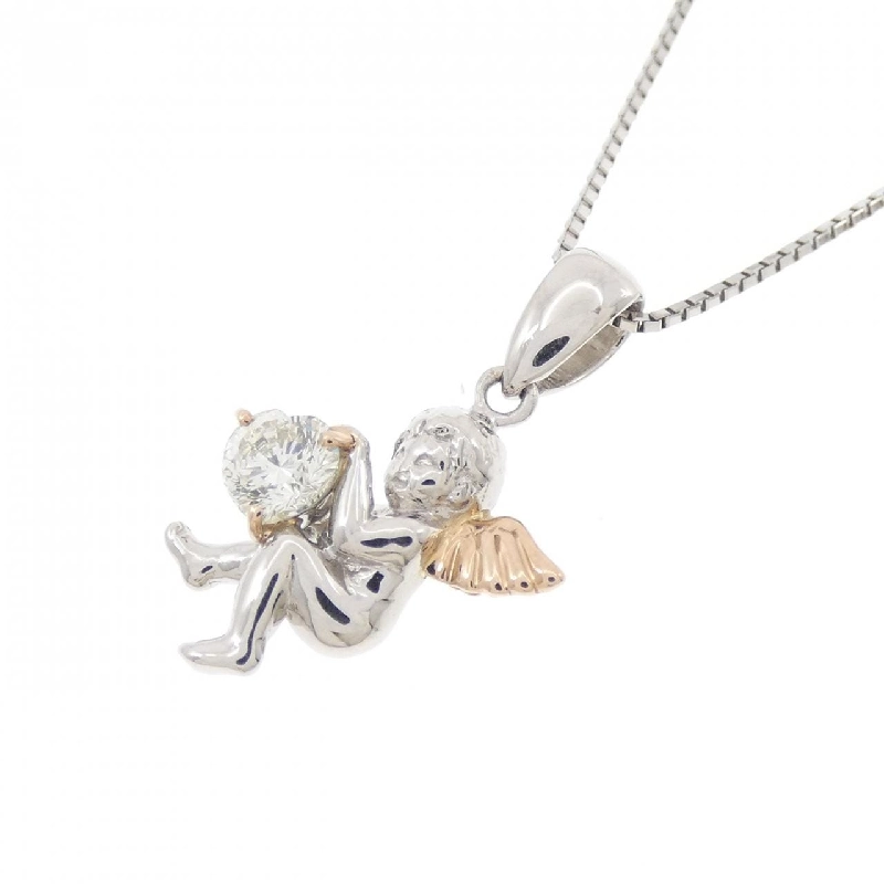 PT900/K18PG/PT850 Thiên thần × Trái tim Dây chuyền kim cương 0.370CT - Hàng hiệu Chính hãng 861914