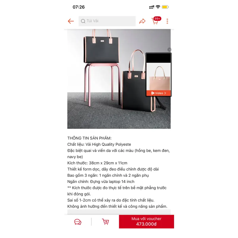 Túi tote Camelia 731185