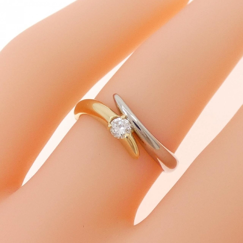 Nhẫn kim cương K18YG/PT900 0.10CT 668546