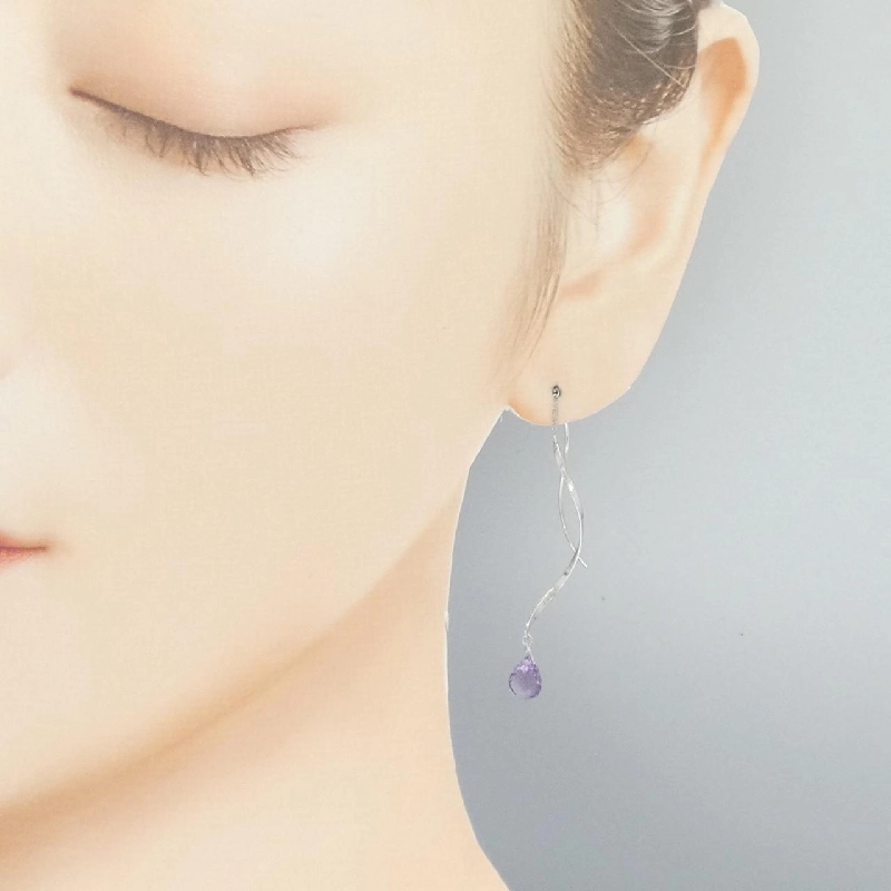 K18WG Đá Amethyst Bông Tai 2.00CT - Hàng hiệu Chính hãng 867993