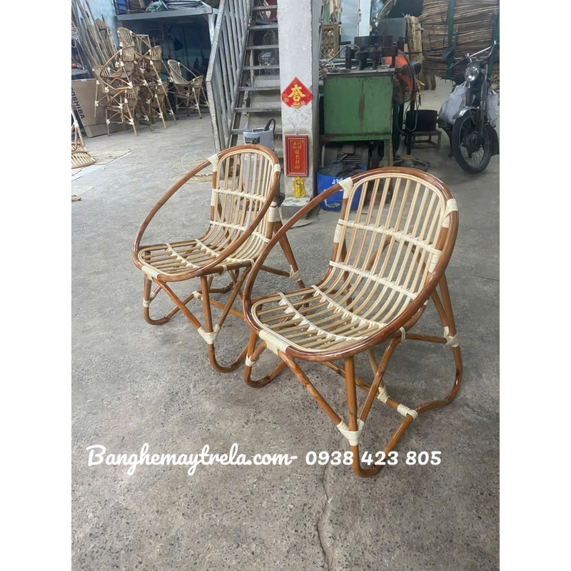 Ghế sò mây tự nhiên chân quỳ 526214