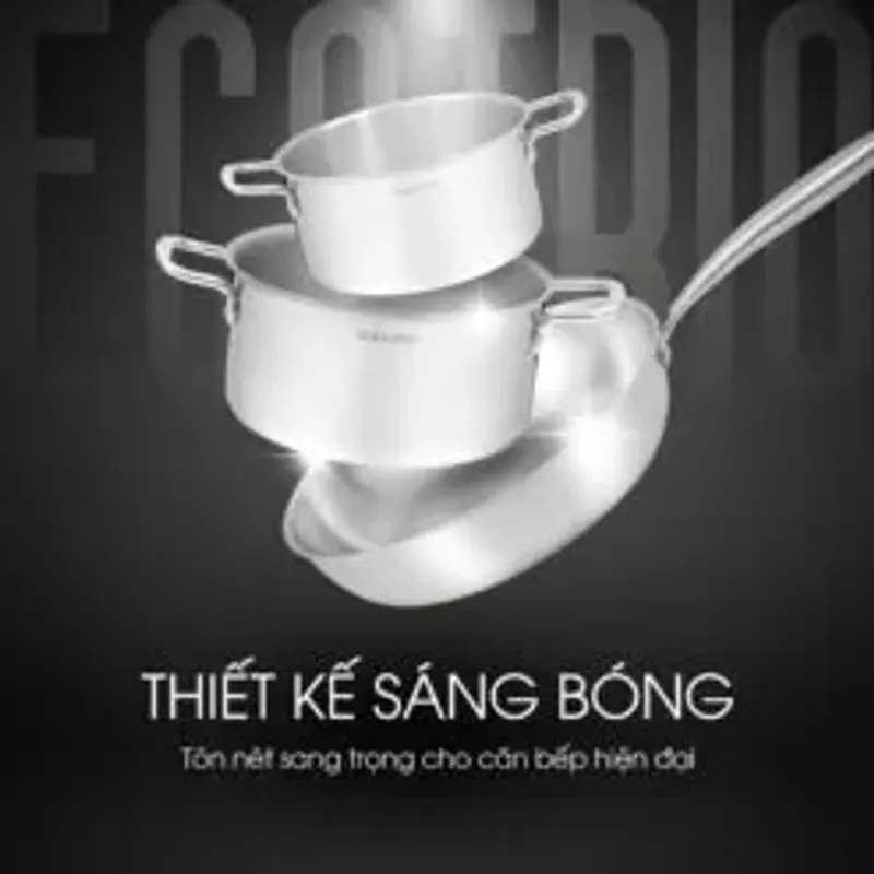 🍳 KALITE ECO Trio – Bộ nồi chảo inox liền khối chuẩn bếp hiện đại 783034