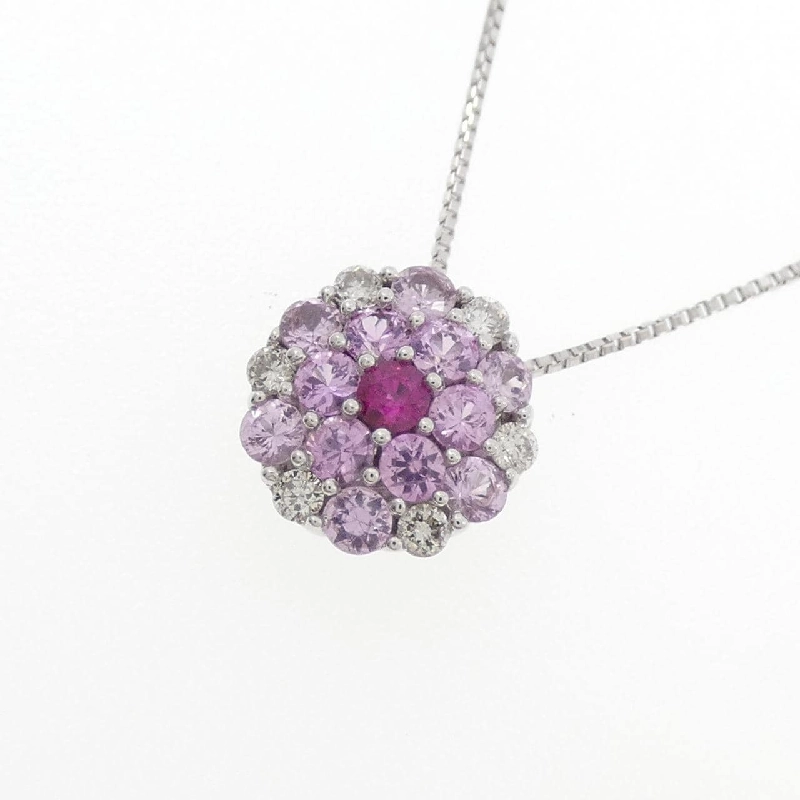 K18WG Đá màu Dây chuyền - Hàng hiệu Chính hãng 861032