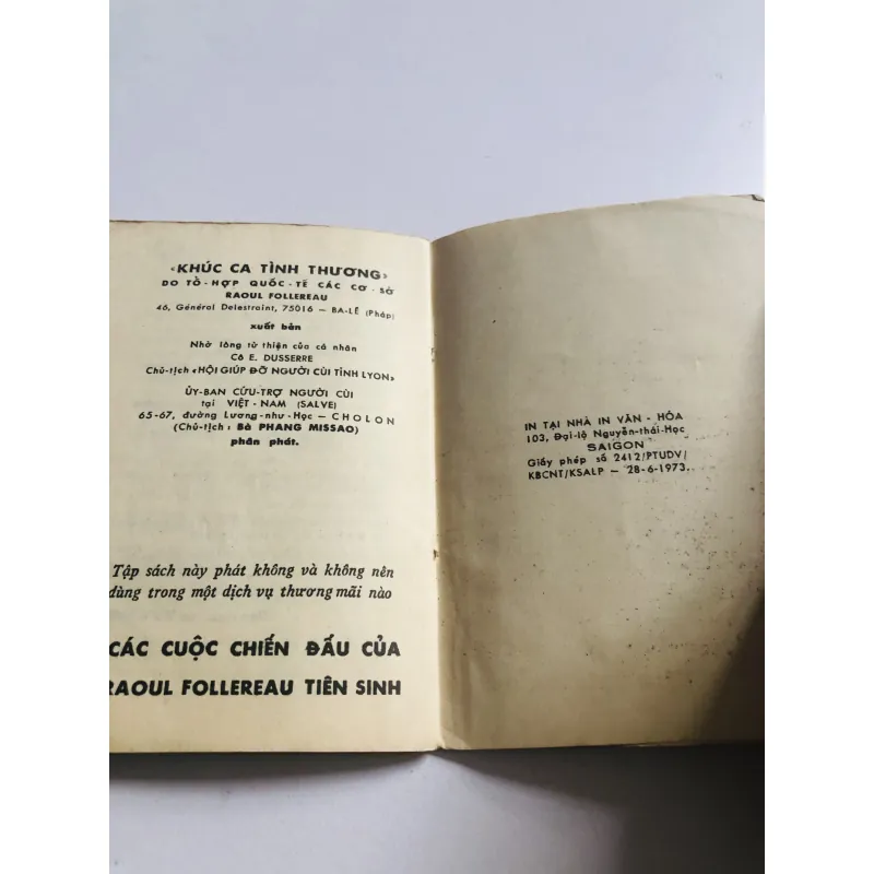 KHÚC CA TÌNH THƯƠNG – Raoul Follereau 1973 795499