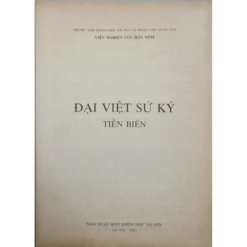 ĐẠI VIỆT SỬ KÝ TIỀN BIÊN 196354