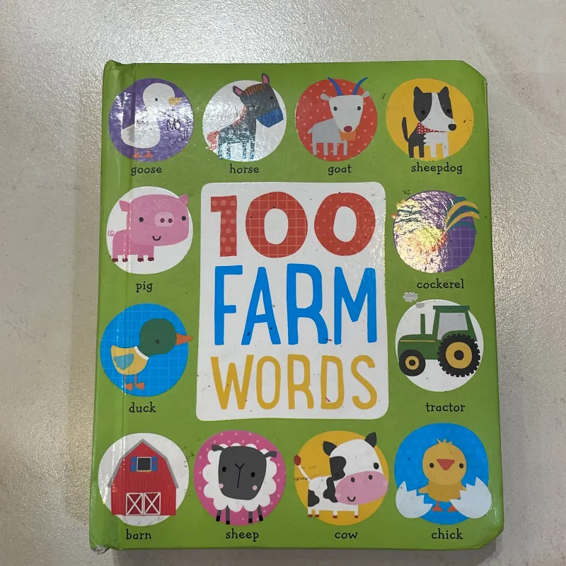 NGOẠI VĂN tiếng anh trẻ em: 100 Farm Words - sách bìa cứng đẹp  1027610