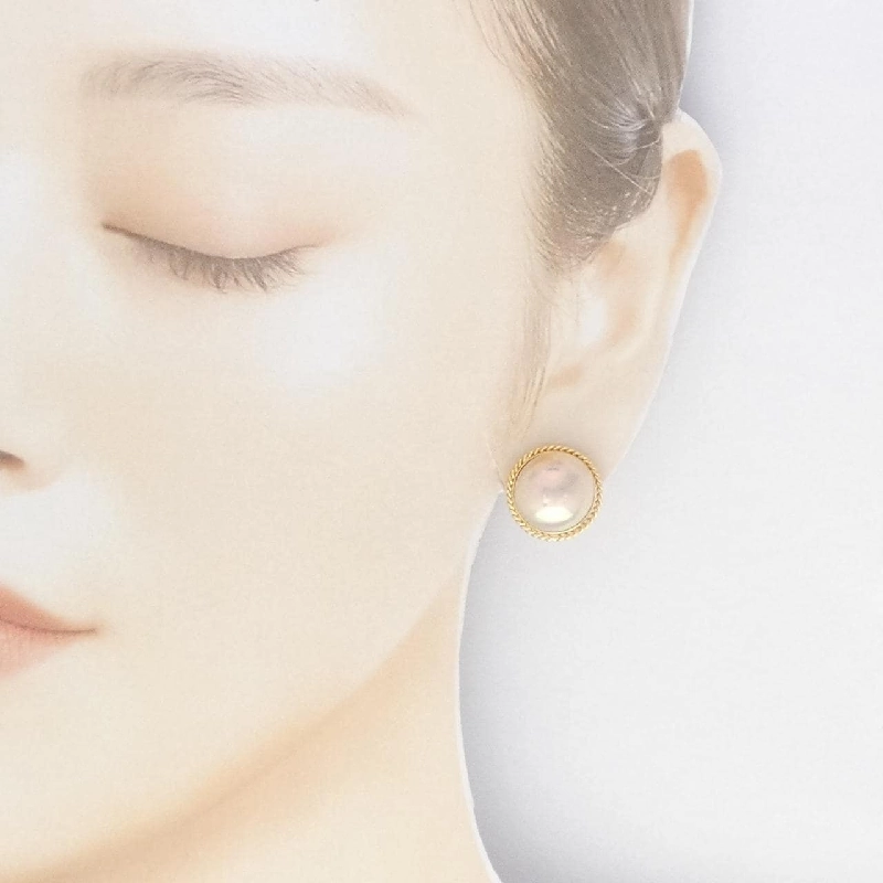 K18YG Mabe Pearl Earrings - Hàng hiệu Authentic 869721