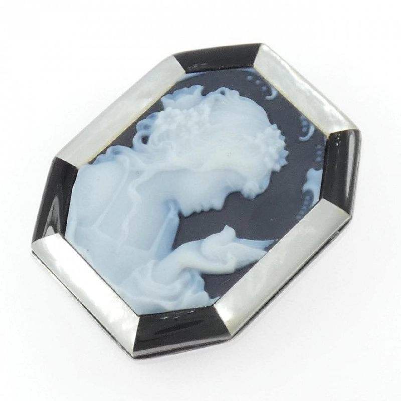 K18WG Mã Não Cameo Brooch - Hàng hiệu Chính hãng 871042