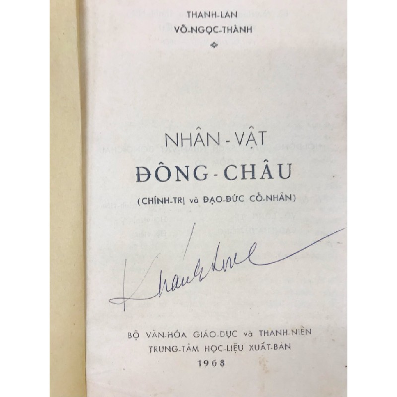 Nhân vật đông châu - Thanh Lan & Võ Ngọc Thành ( sách đóng bìa ko còn bìa gốc ) 125986