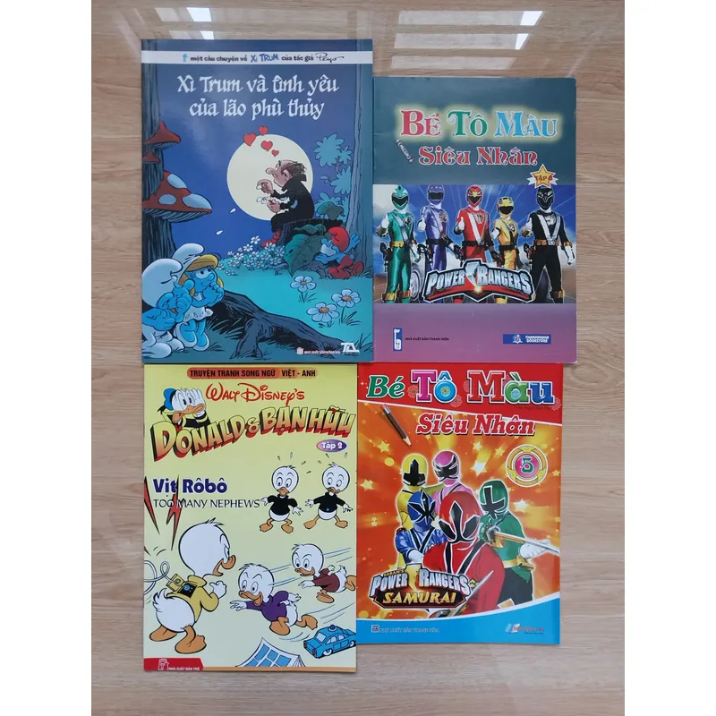Combo 4 Quyển - Truyện Tranh (2) - Vịt Donald - Xì Trum - Sách Tô Màu 560289