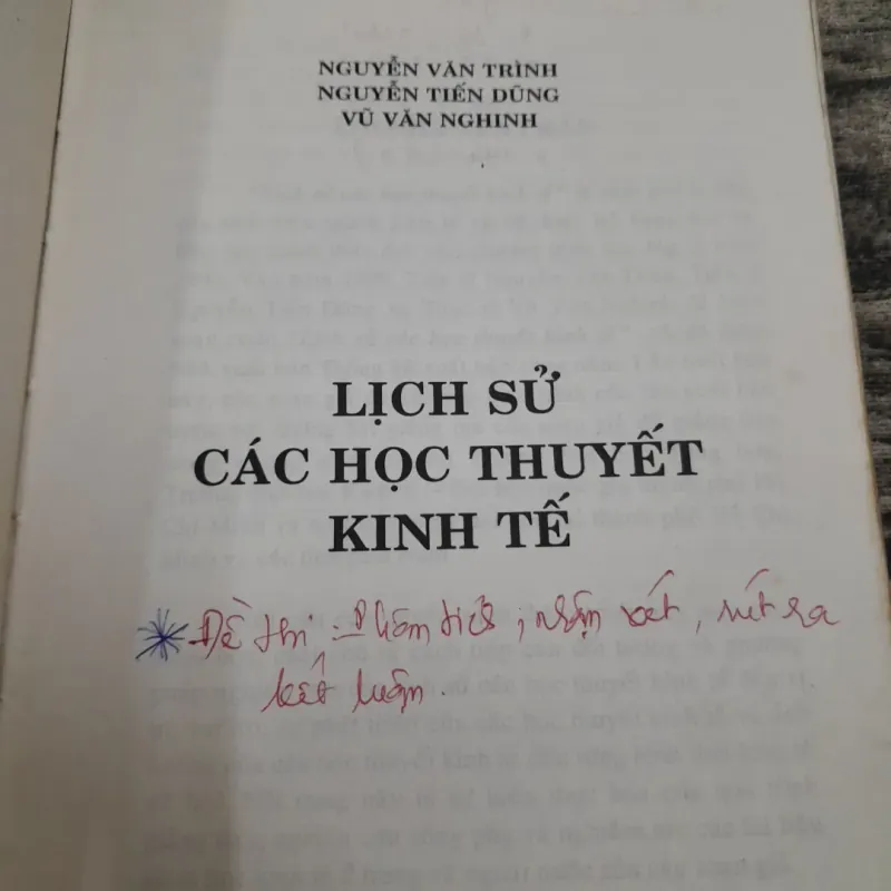 Lịch sử CÁC HỌC THUYẾT KINH TẾ. Chủ biên GV Nguyễn Văn Trình 788456