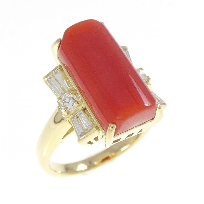 Nhẫn San Hô K18YG - Hàng hiệu Chính hãng 853513