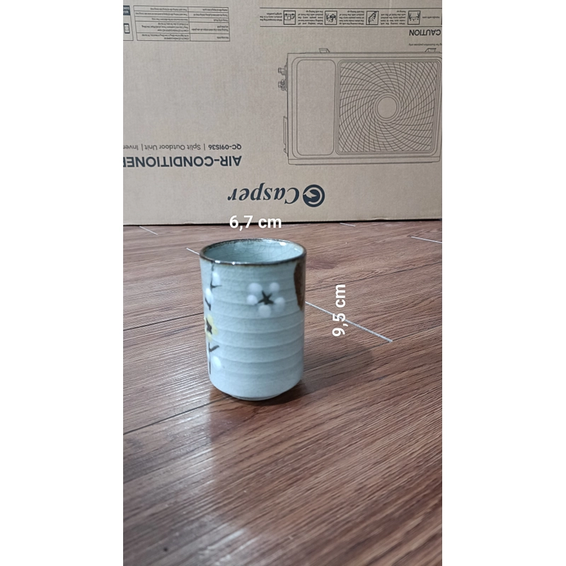 Bộ cốc ly chén gốm Nhật -(Men Mộc + Men Rạn)-(Bộ 5 Ly + 1 Khay)[Ly uống nước, trà, cà phê] 470509