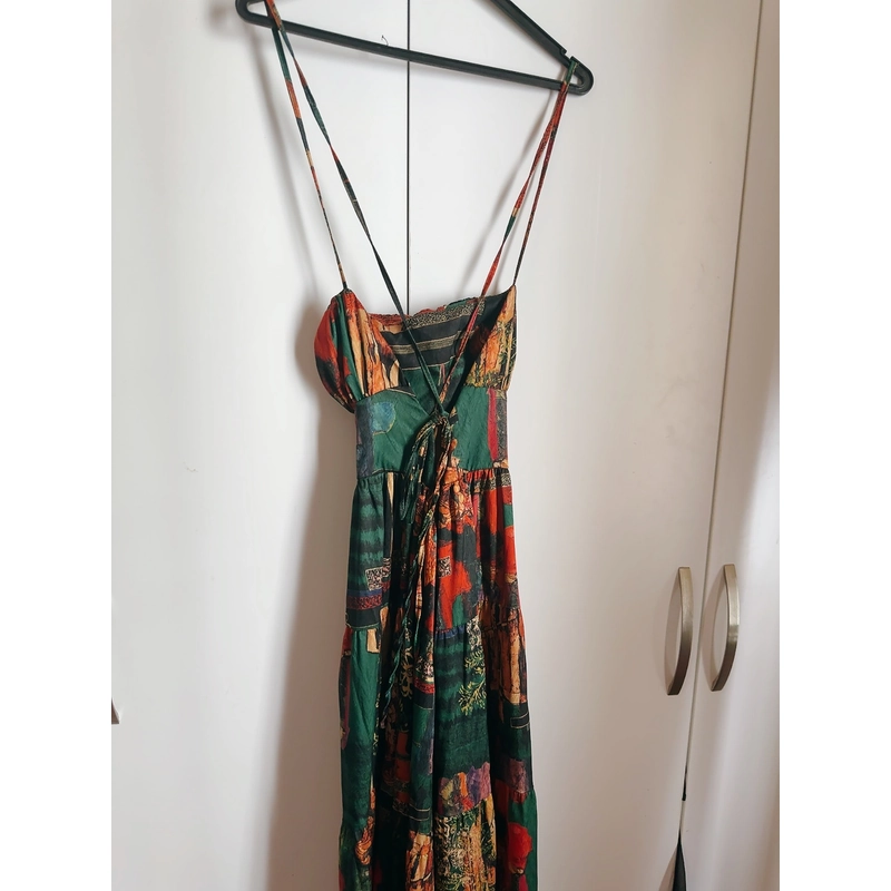 Maxi hoạ tiết hở lưng 443529