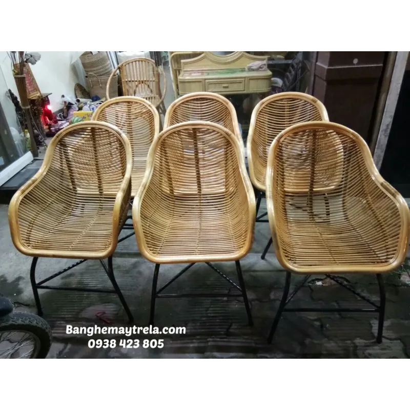 Ghế mây cafe chân sắt giá rẻ 790441