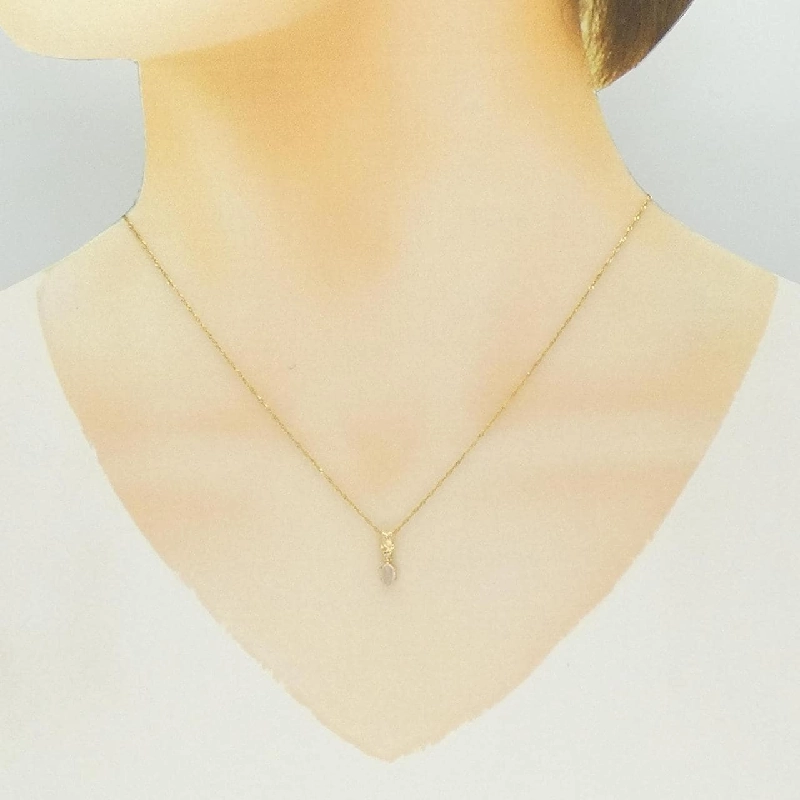 K18YG Dây chuyền đá mặt trăng - Hàng hiệu Authentic 857846