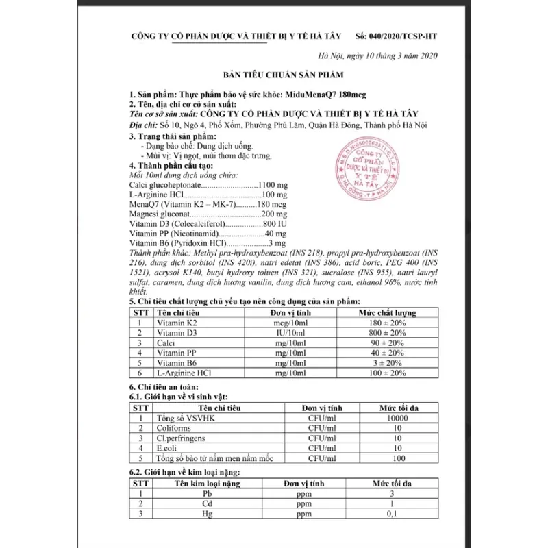 Midu MenaQ7 180mcg bổ sung canxi, Vitamin D3, Vitamin K2 dạng MenaQ7 và Arginine 723208