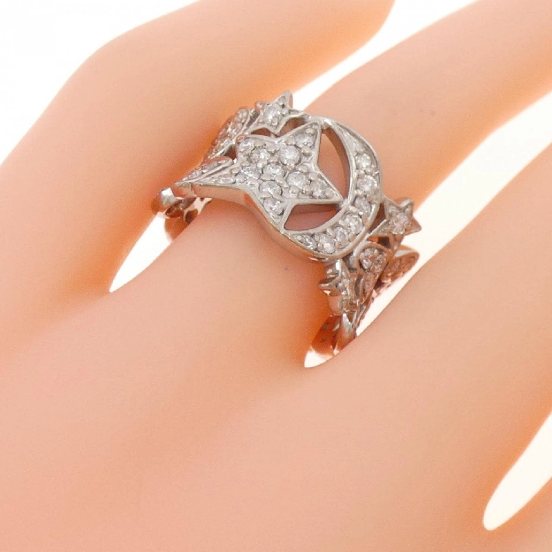 Nhẫn kim cương K18WG hình sao × mặt trăng × trái tim 1.00CT - Hàng hiệu Authentic 853387