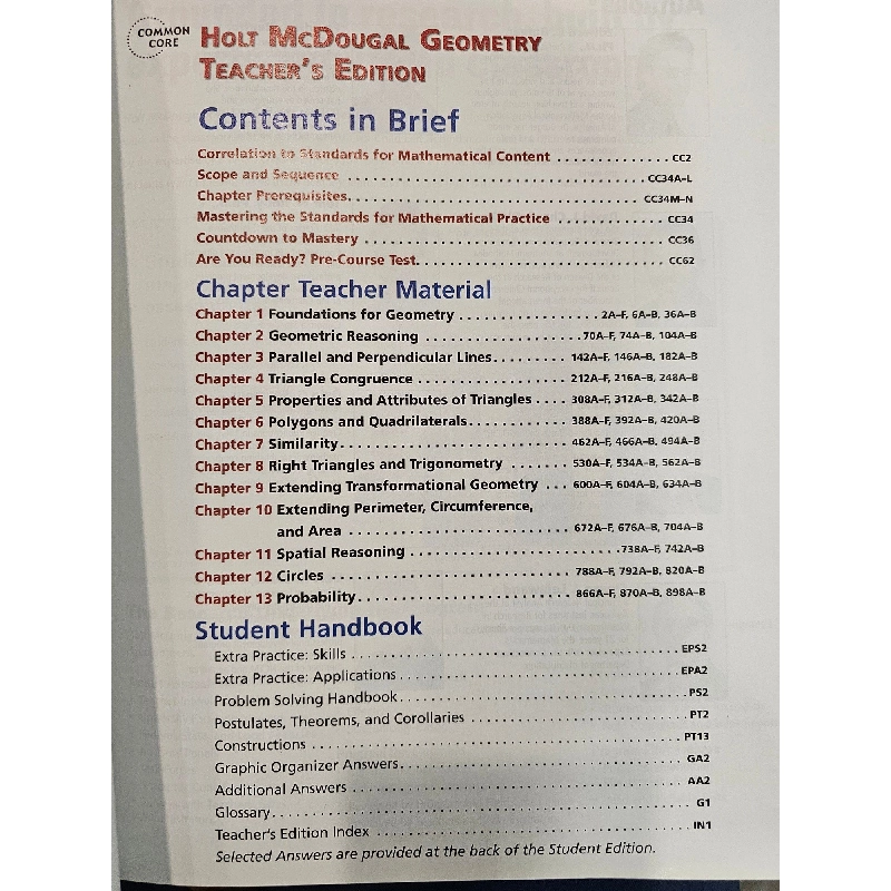 Holt McDougal Geometry Common Core Editon 496443
