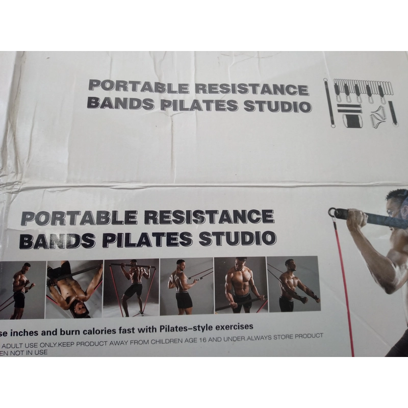Bộ tập gym tại nhà: 5 dây kháng lực + đòn squat +  hướng dẫn tập luyện  308071