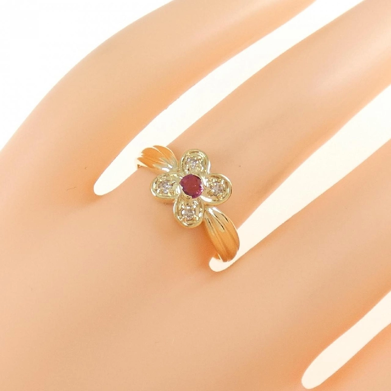 Nhẫn Ruby Hoa K18YG 0.08CT - Hàng hiệu Chính hãng 856750