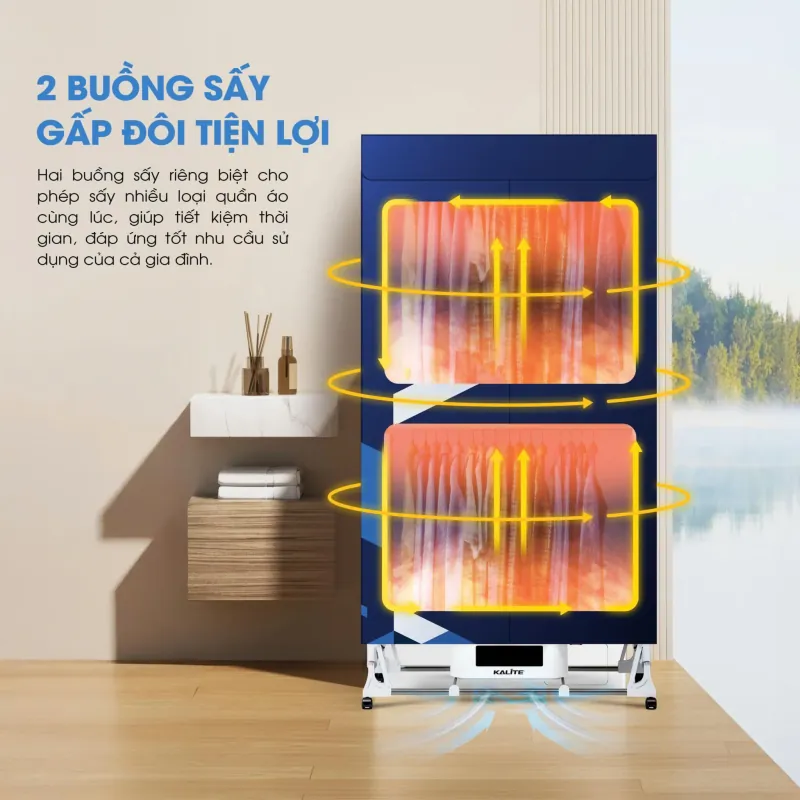 Tủ sấy quần áo KALITE KSD28, công suất 2000W, dung tích 600L 957131