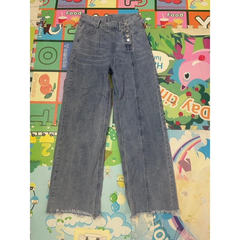 Quần bò cạp cao size M màu xanh 529659