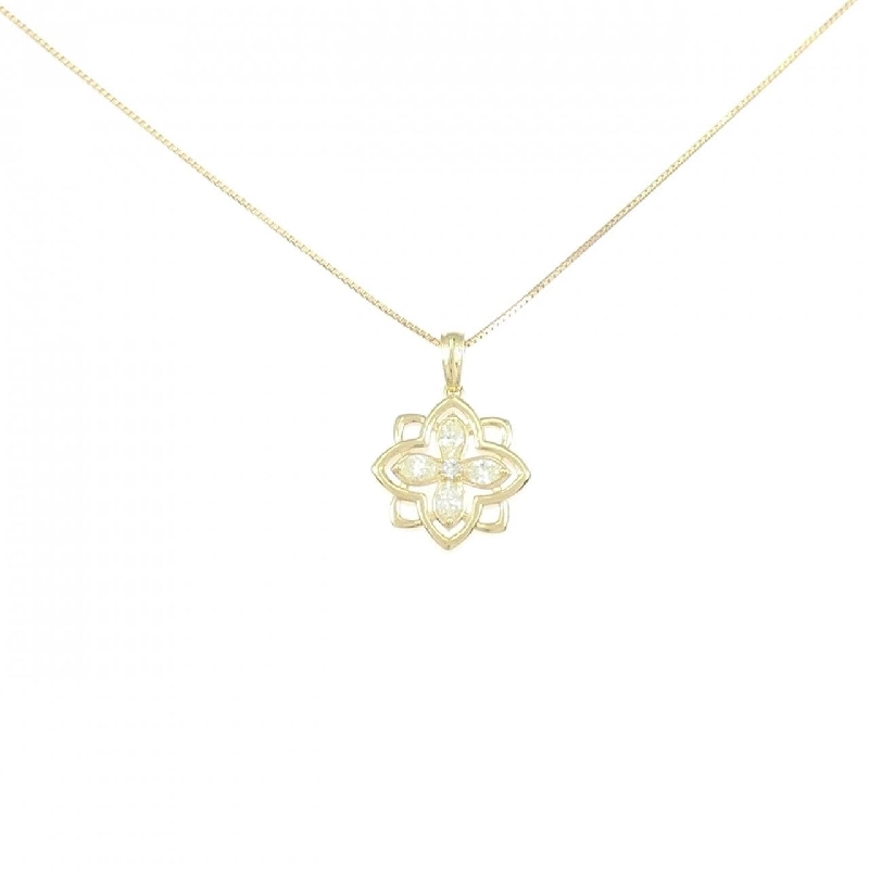 K18YG Hoa Hồng Kim Cương Dây Chuyền 0.18CT - Hàng hiệu Chính hãng 860360