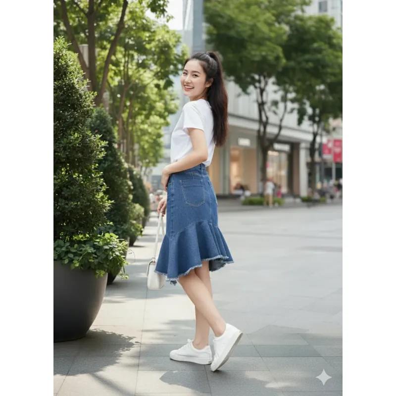 Chân váy jean Denim thời trang Size S MỚI 99% 1024954