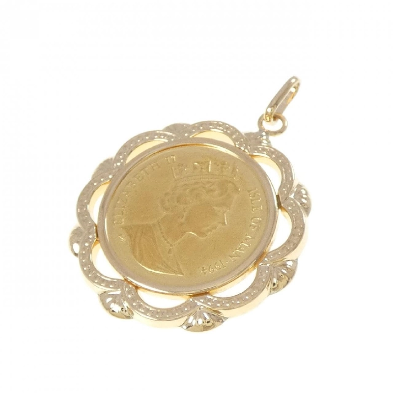 K18YG(枠) Đồng xu Mặt dây chuyền - Hàng hiệu Authentic 870191