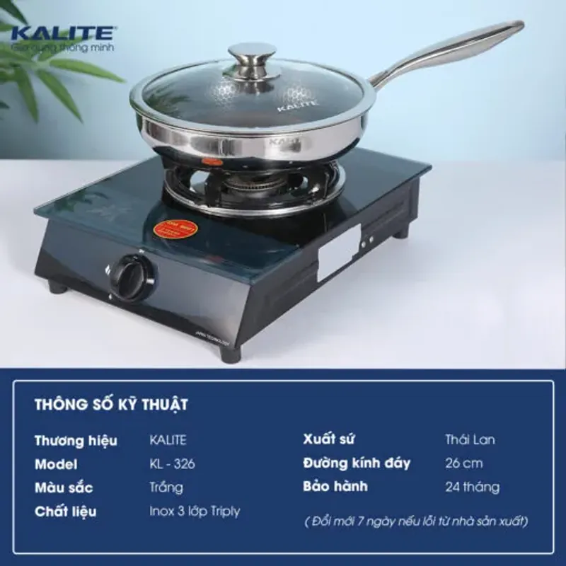 Chảo KALITE KL-326 inox 3 lớp triply – dẫn và giữ nhiệt tốt 956961