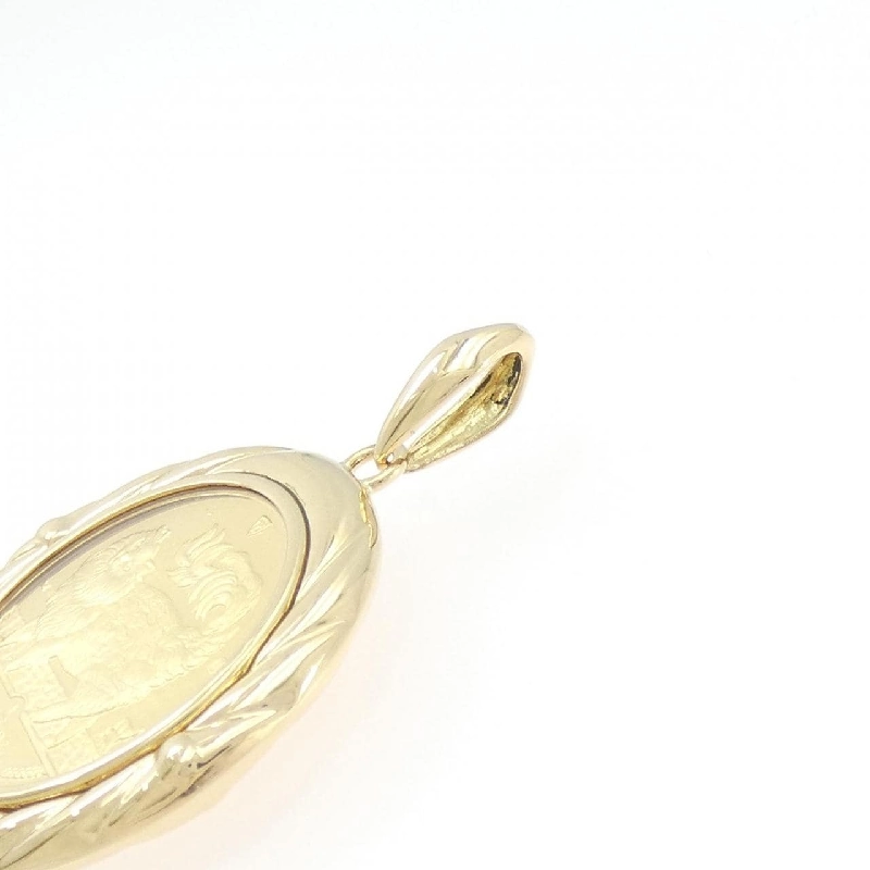 K18YG(枠) Đồng xu Mặt dây chuyền - Hàng hiệu Chính hãng 863022