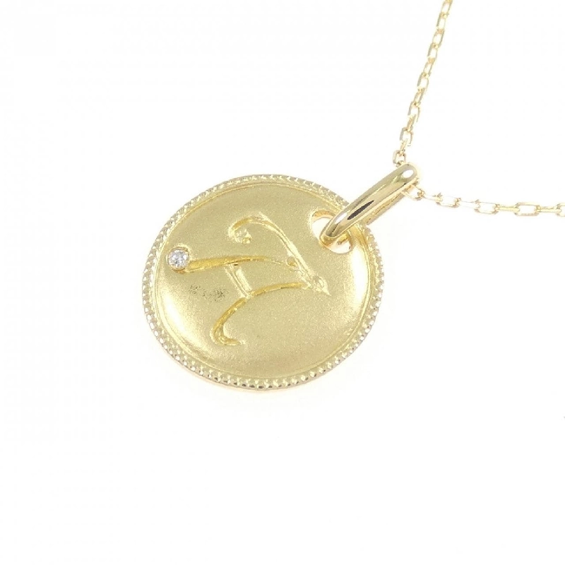 K18YG Chữ cái A Dây chuyền kim cương 0.006CT - Hàng hiệu Chính hãng 856186