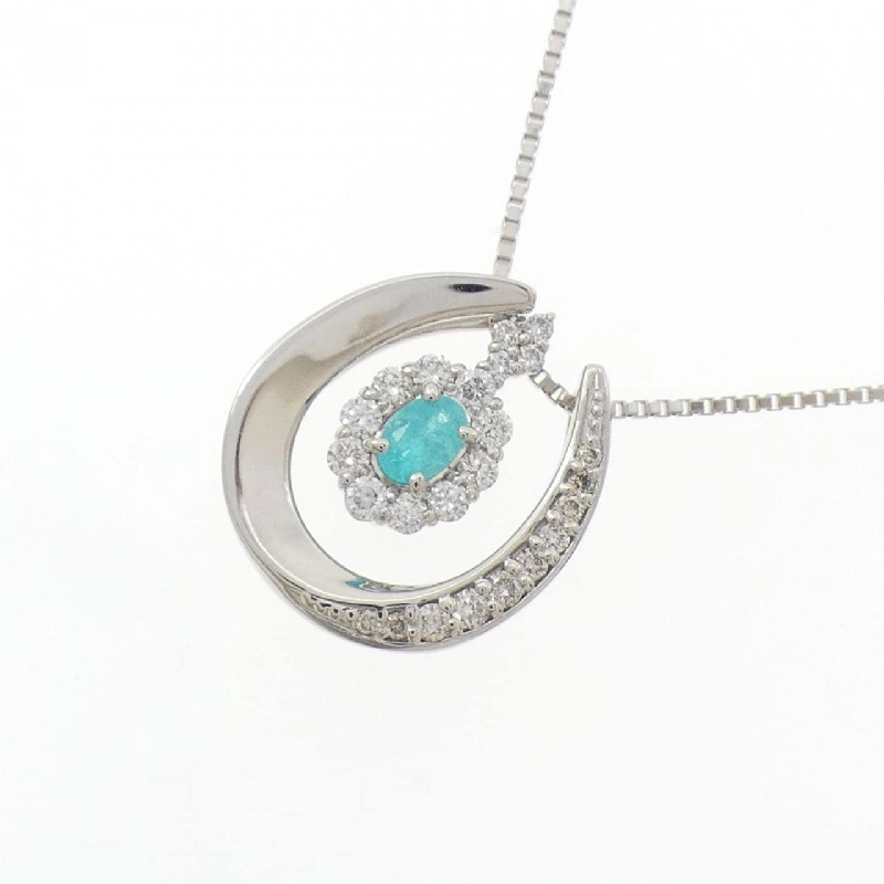 PT900/PT850 2WAY Paraiba Tourmaline Necklace 0.137CT - Hàng hiệu Authentic 857566